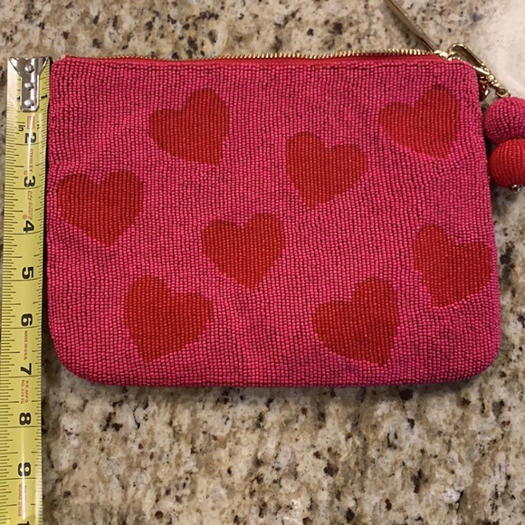 Kate Spade Red Beaded Heart Clutch with Tassel Charm - Picture 3 of 12